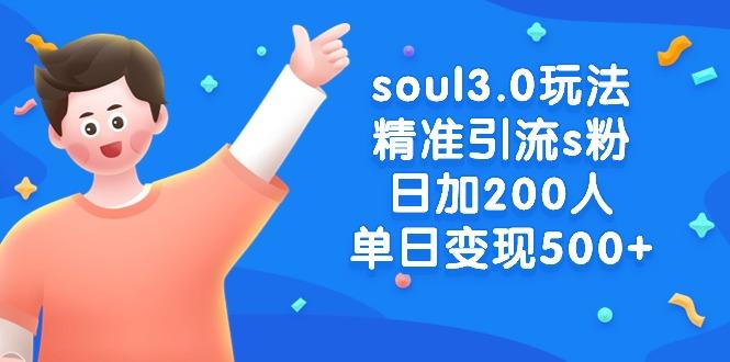soul3.0玩法精准引流s粉，日加200人单日变现500+-爱找项目网