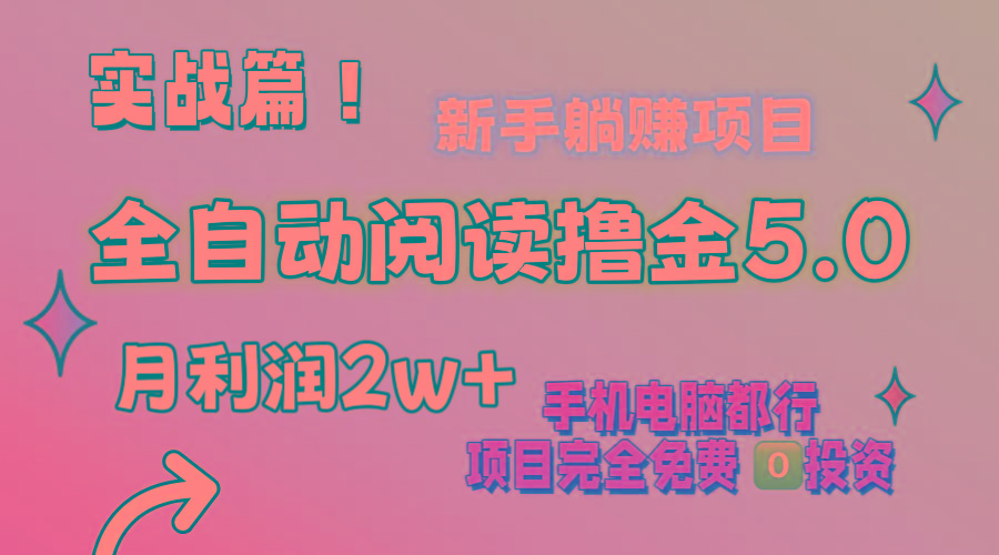 小说全自动阅读撸金5.0 操作简单 可批量操作 零门槛！小白无脑上手月入2w+-爱找项目网