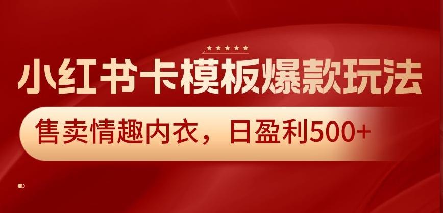 小红书卡模板爆款玩法，售卖情趣内衣，日盈利500+【揭秘】-爱找项目网