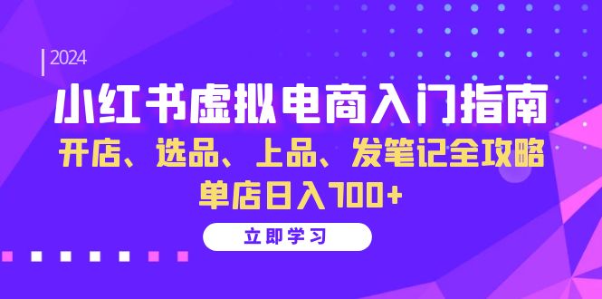小红书虚拟电商入门指南：开店、选品、上品、发笔记全攻略 单店日入700+-爱找项目网