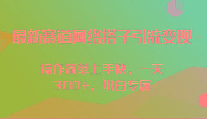 最新赛道网络搭子引流变现!!操作简单上手快，一天300+，小白专属-爱找项目网
