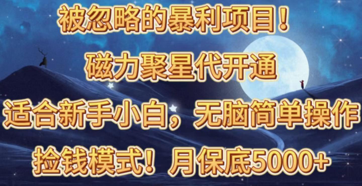 被忽略的暴利项目！磁力聚星代开通捡钱模式，轻松月入五六千-爱找项目网