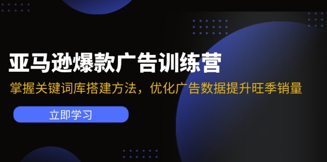 亚马逊爆款广告训练营：掌握关键词库搭建方法，优化广告数据提升旺季销量-爱找项目网