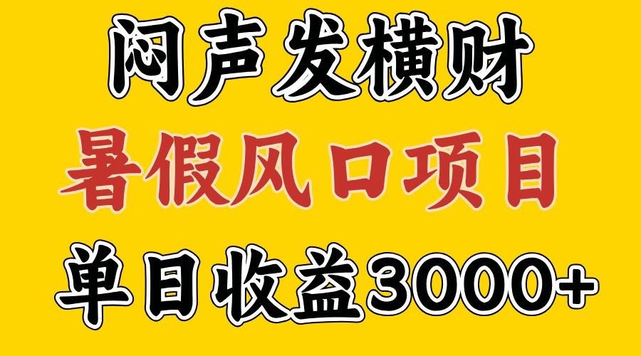 30天赚了7.5W 暑假风口项目，比较好学，2天左右上手-爱找项目网