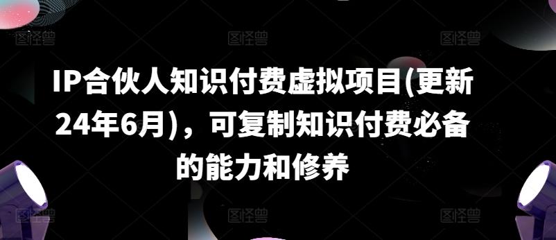 IP合伙人知识付费虚拟项目(更新24年6月)，可复制知识付费必备的能力和修养-爱找项目网