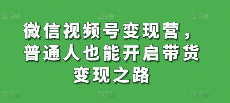 微信视频号变现营，普通人也能开启带货变现之路-爱找项目网