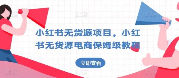 小红书无货源项目，小红书无货源电商保姆级教程【揭秘】-爱找项目网