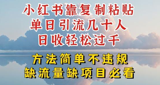 小红书靠复制粘贴单日引流几十人目收轻松过千，方法简单不违规【揭秘】-爱找项目网