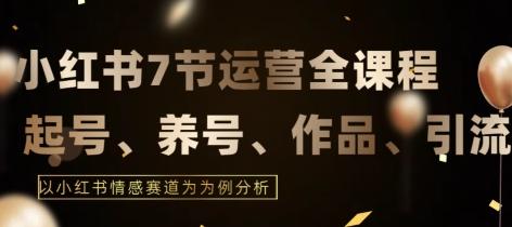 7节小红书运营实战全教程，结合最新情感赛道，打通小红书运营全流程【揭秘】-爱找项目网