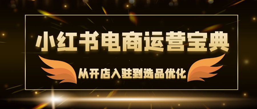 小红书电商运营宝典：从开店入驻到选品优化，一站式解决你的电商难题-爱找项目网