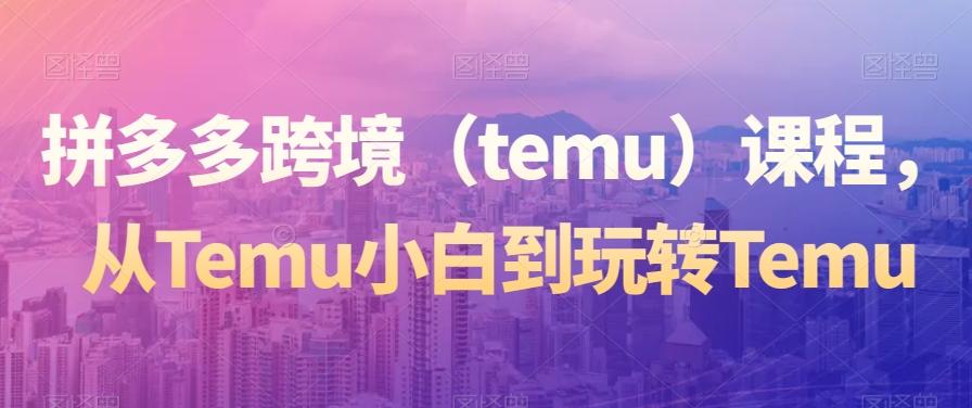 拼多多跨境（temu）课程，从Temu小白到玩转Temu-爱找项目网