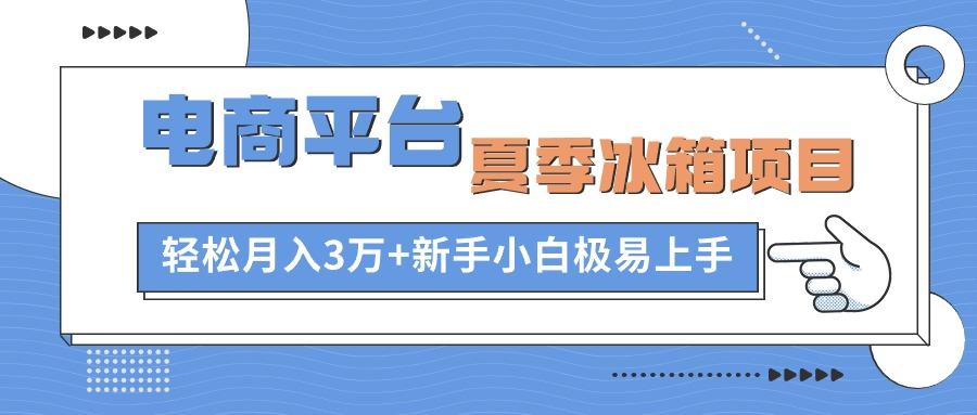 电商平台夏季冰箱项目，轻松月入3万+，新手小白极易上手-爱找项目网