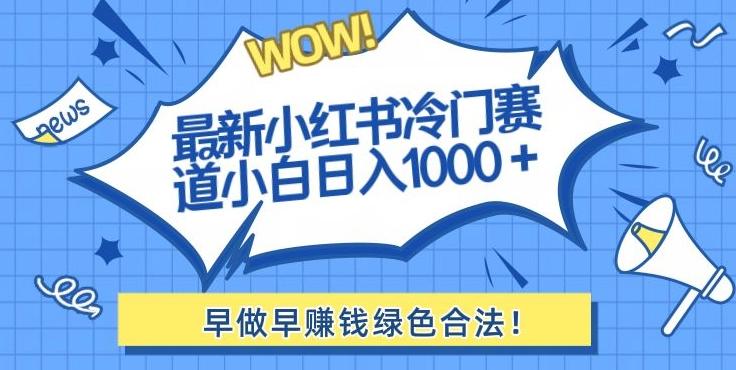 最新小红书冷门赛道日入1000+一部手机小白轻松-爱找项目网