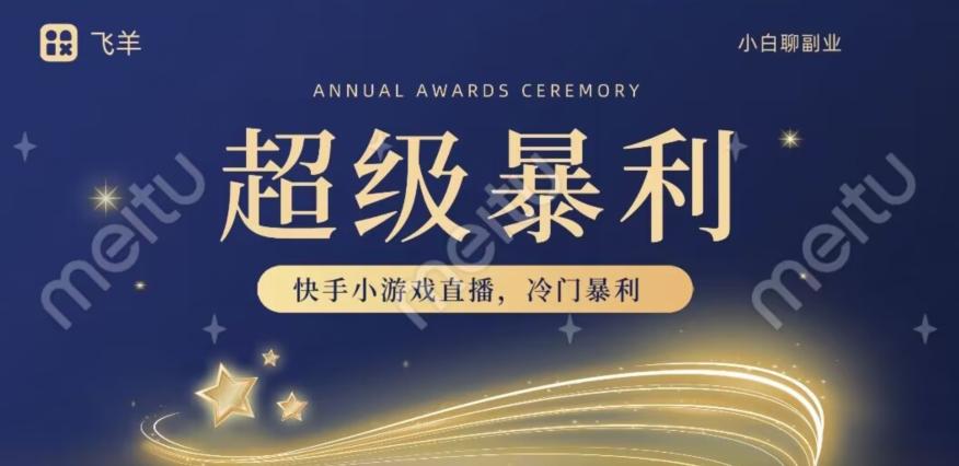 快手官方暴利冷门小游戏无人直播，小白一台电脑即可操作，轻松月入10w+-爱找项目网