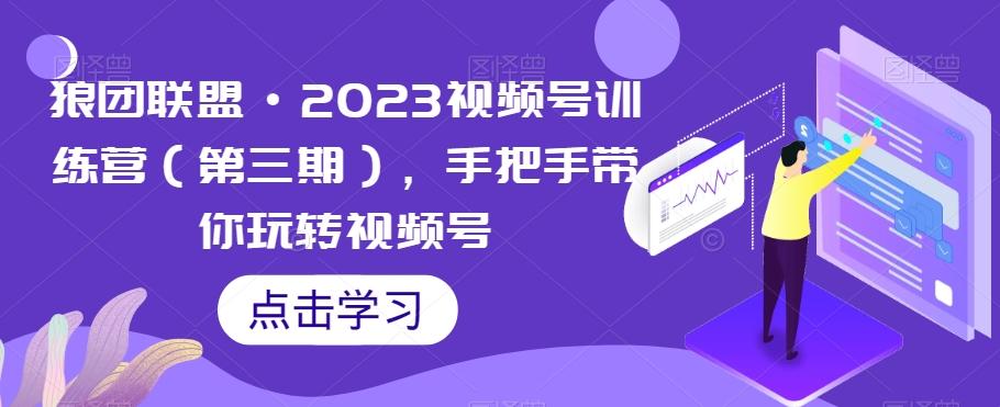 狼团联盟·2023视频号训练营（第三期），手把手带你玩转视频号-爱找项目网