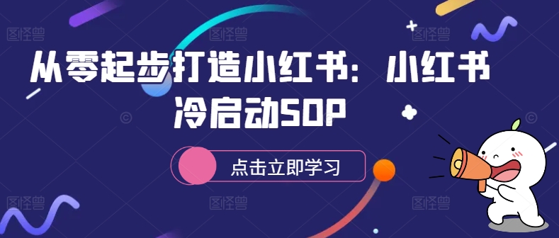 从零起步打造小红书：小红书冷启动SOP-爱找项目网