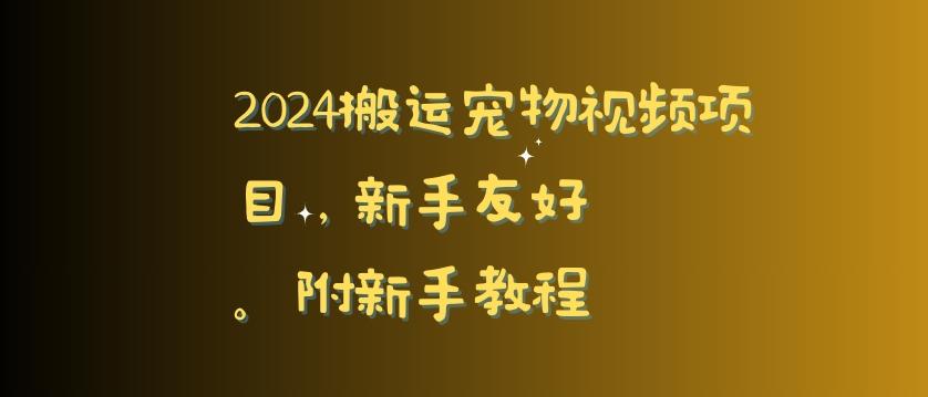 2024搬运宠物视频项目，新手友好，完美去重，附新手教程【揭秘】-爱找项目网