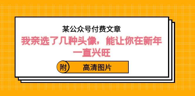 某公众号付费文章：我亲选了几种头像，能让你在新年一直兴旺（附高清图片）-爱找项目网