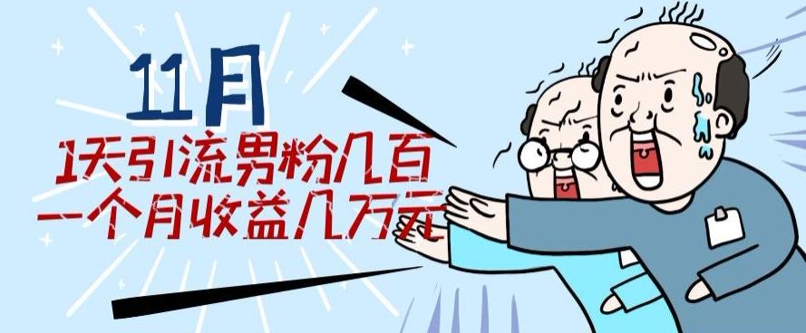 11月最新每天引流男粉300+一个月收益几万元-爱找项目网