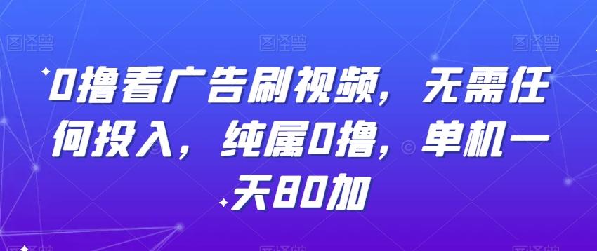 0撸看广告刷视频，无需任何投入，纯属0撸，单机一天80加-爱找项目网