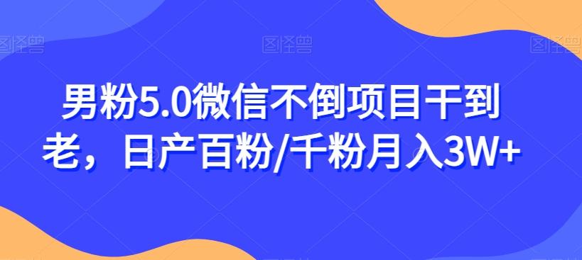 男粉5.0微信不倒项目干到老，日产百粉/千粉月入3W+【揭秘】-爱找项目网
