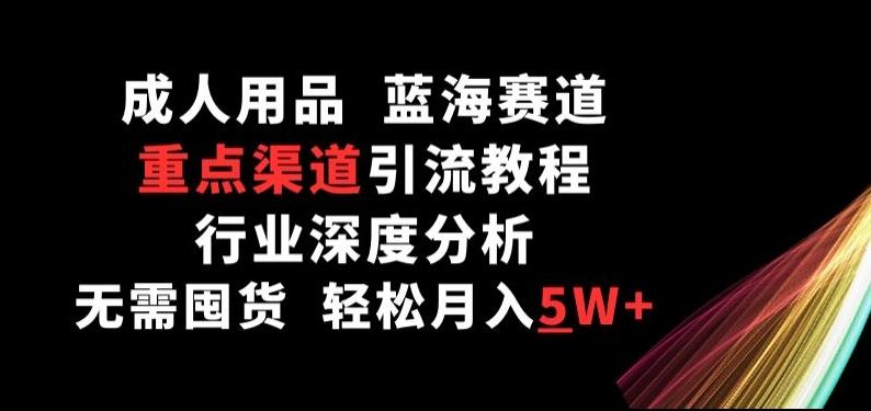 成人用品，蓝海赛道，重点渠道引流教程，行业深度分析，无需囤货，轻松月入5W+【揭秘】-爱找项目网