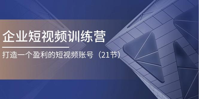 企业短视频训练营：打造一个盈利的短视频账号(21节-爱找项目网