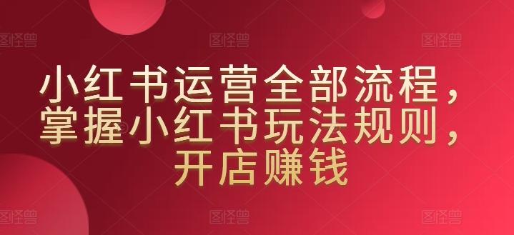 小红书运营全部流程，掌握小红书玩法规则，开店赚钱-爱找项目网