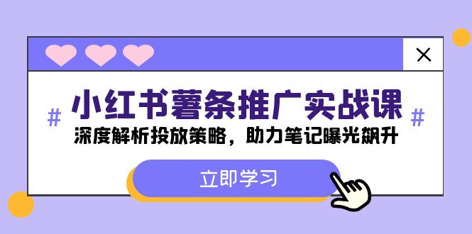 小红书-薯条推广实战课：深度解析投放策略，助力笔记曝光飙升-爱找项目网