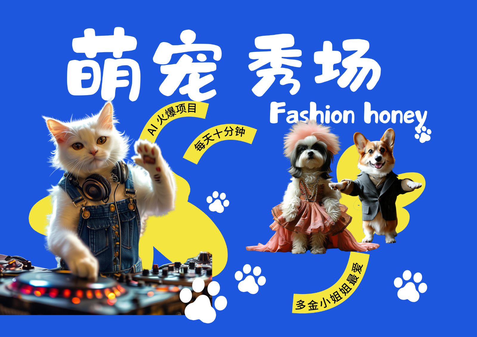 酷飒动物跳舞走秀 时尚喵FASHION汪 多金小姐姐最爱的 轻松月入破W-爱找项目网