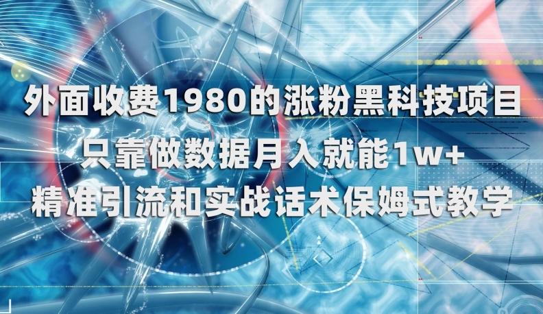 外面收费1980的涨粉黑科技项目，只靠做数据月入就能1w+【揭秘】-爱找项目网