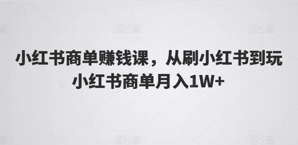 小红书商单赚钱课，从刷小红书到玩小红书商单月入1W+-爱找项目网