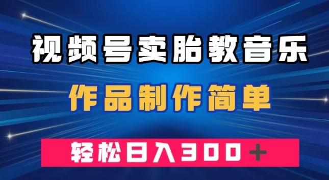 视频号卖胎教音乐，作品制作简单，一单49，轻松日入300＋-爱找项目网