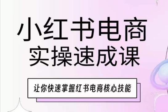 小红书电商实操速成课，让你快速掌握红书电商核心技能-爱找项目网