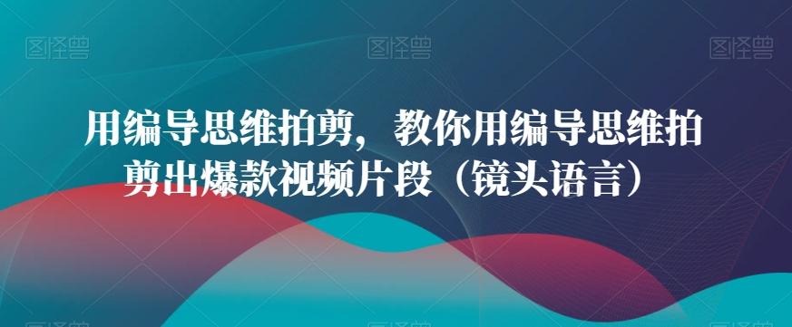 用编导思维拍剪，教你用编导思维拍剪出爆款视频片段(镜头语言)-爱找项目网