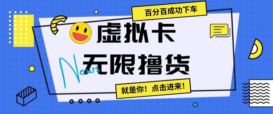 虚拟卡无限撸货，百分百成功下车【仅揭秘】-爱找项目网