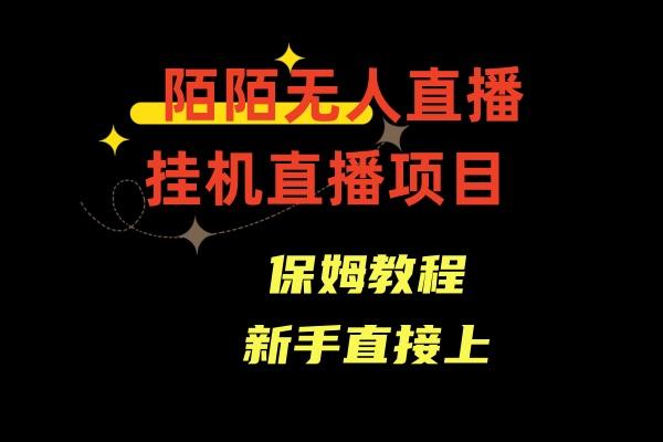 收费1980的，陌陌无人直播，通道人数少，新手容易上手-爱找项目网