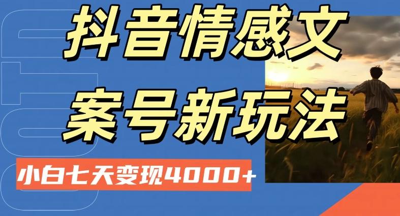 抖音情感文案小白七天变现4000+详细课程-爱找项目网