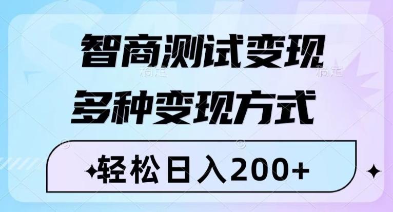 智商测试变现，轻松日入200+，几分钟一个视频，多种变现方式-爱找项目网