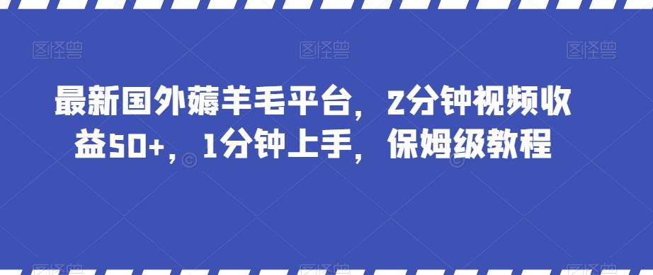 最新国外薅羊毛平台，2分钟视频收益50+，1分钟上手，保姆级教程【揭秘】-爱找项目网