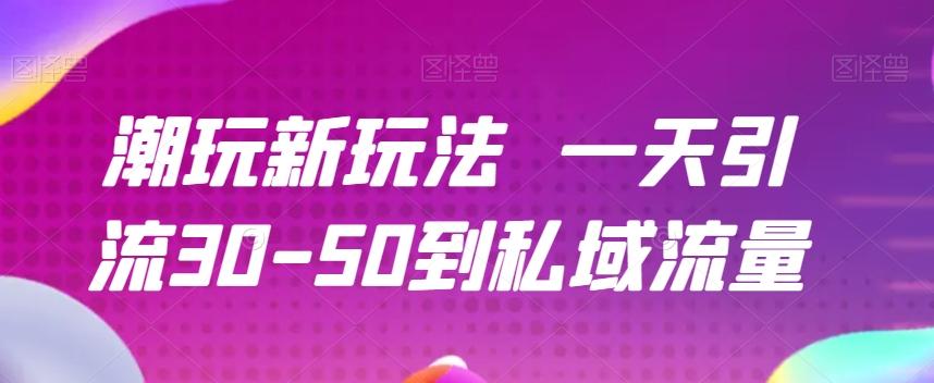 潮玩新玩法一天引流30-50到私域流量-爱找项目网