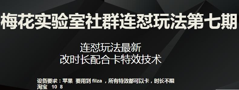 梅花实验室社群连怼玩法第七期，连怼玩法最新，改时长配合卡特效技术-爱找项目网