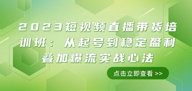 2023短视频直播带货培训班：从起号到稳定盈利叠加爆流实战心法（11节课）-爱找项目网