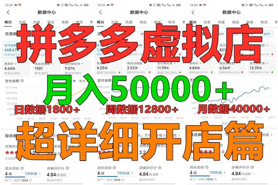 拼多多虚拟电商训练营月入40000+你也行，暴利稳定长久，副业首选-爱找项目网