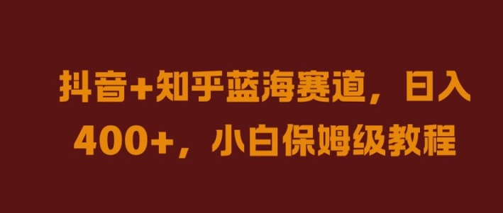 抖音+知乎蓝海赛道，日入几张，小白保姆级教程【揭秘】-爱找项目网