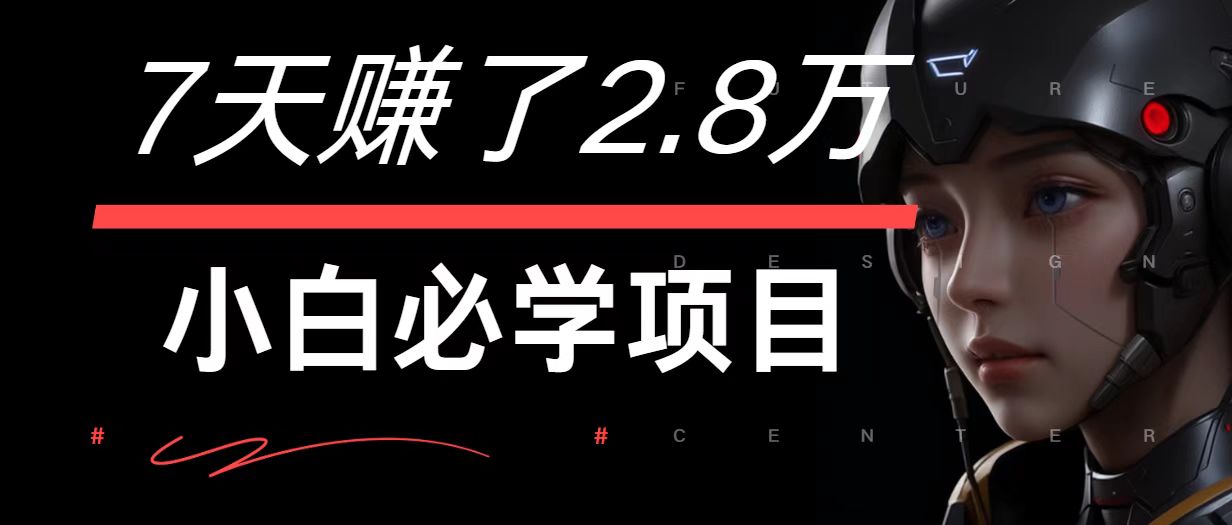 7天赚了2.8万！每单利润最少500+，轻松月入7万+小白有手就行-爱找项目网