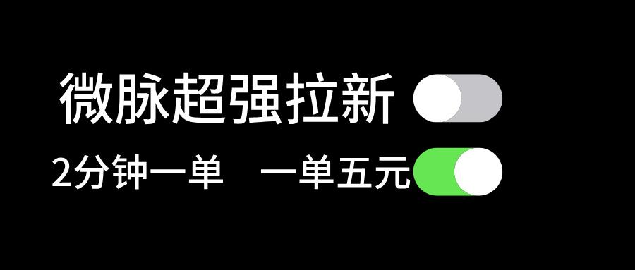 微脉超强拉新， 两分钟1单， 一单利润5块，适合小白-爱找项目网