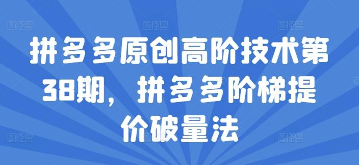拼多多原创高阶技术第38期，拼多多阶梯提价破量法-爱找项目网