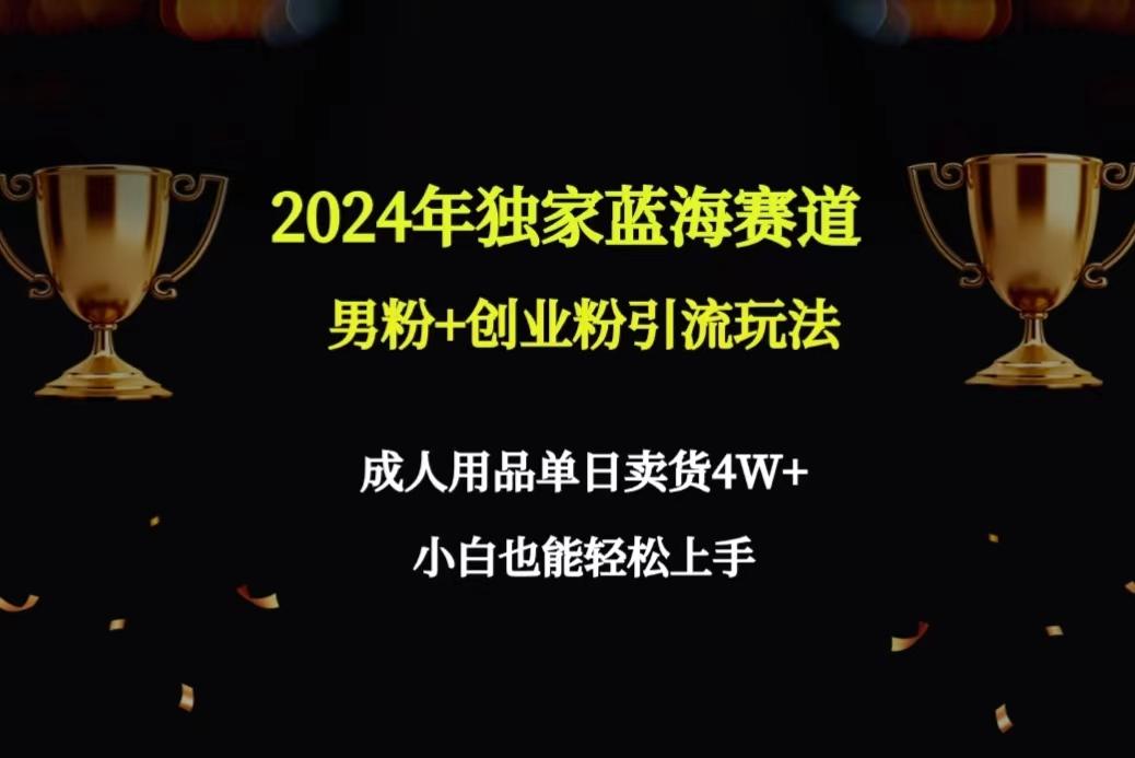 2024年独家蓝海赛道男粉+创业粉引流玩法，成人用品单日卖货4W+保姆教程-爱找项目网