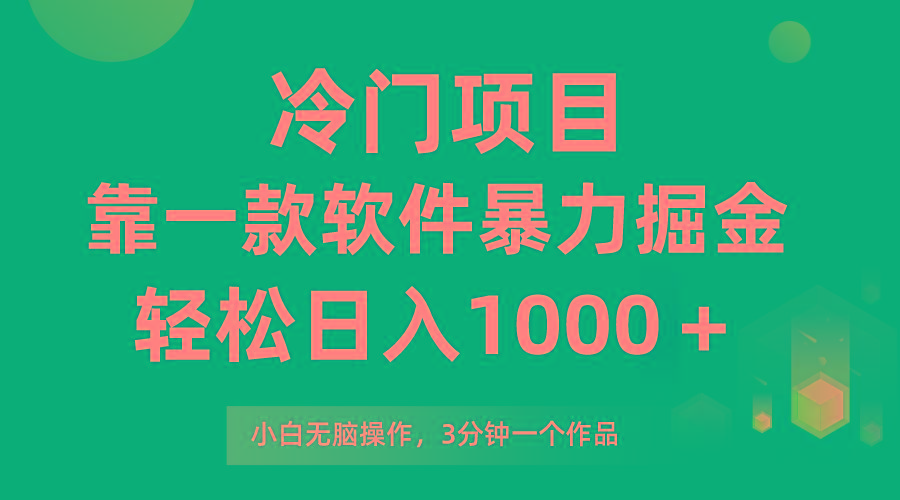 (9791期)冷门项目，靠一款软件暴力掘金日入1000＋，小白轻松上手第二天见收益-爱找项目网